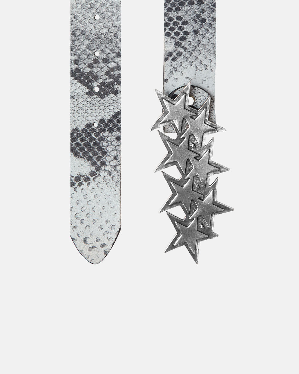 STARS LEATHER BELT BLACK SNAKE