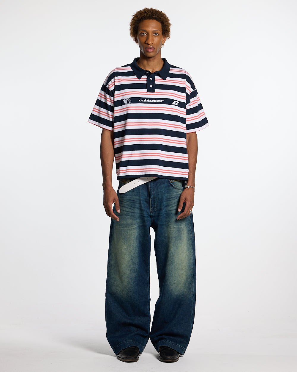 AEROSTRIPES POLO BLUE SEA/CORAL