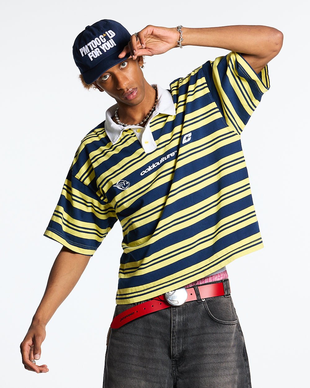 AEROSTRIPES POLO YELLOW/BLUE