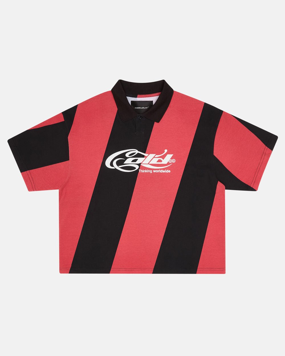 ASLANT STRIPES POLO TEE BLACK AND RED