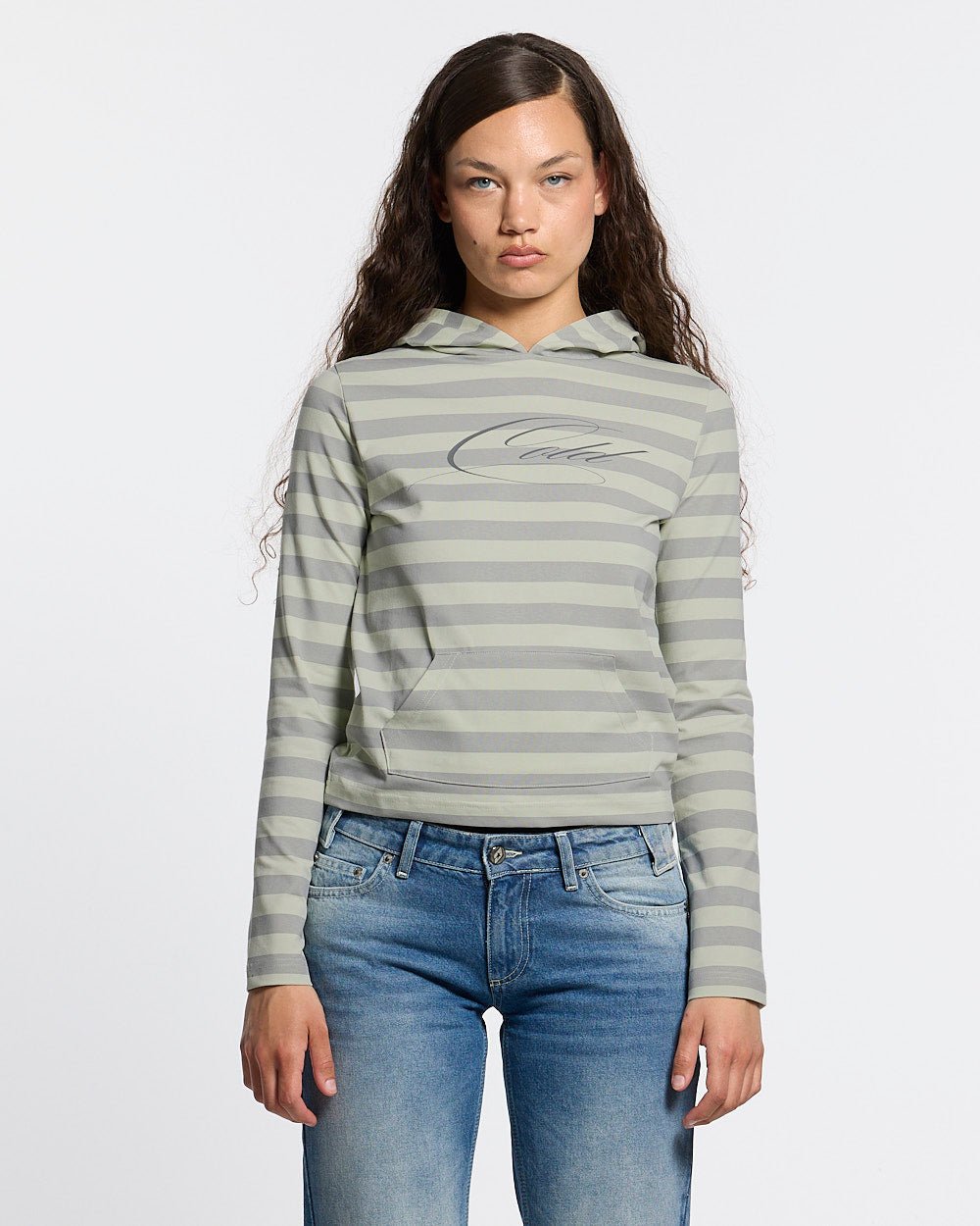 BABY SCRIPT HOODIE GREY