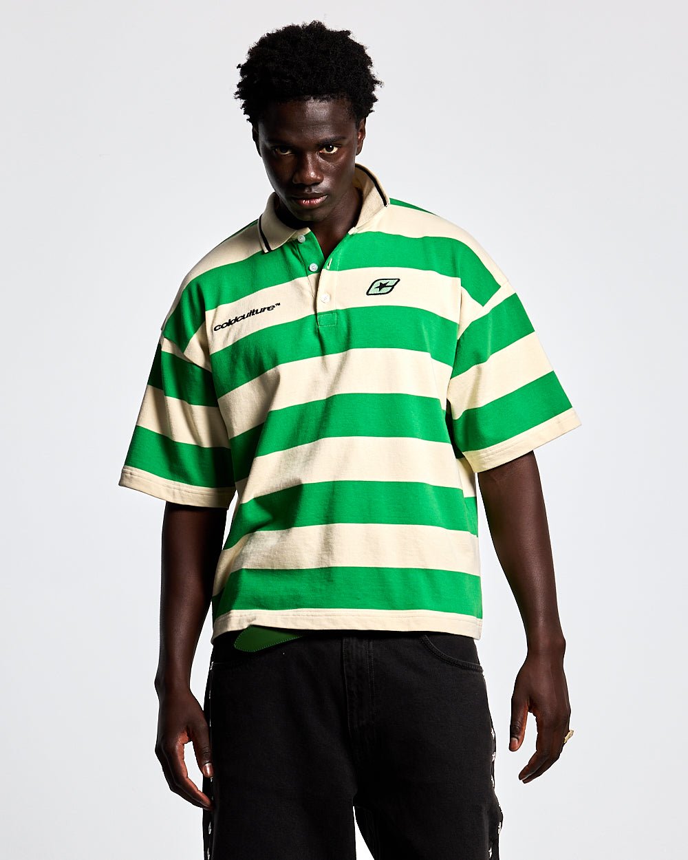 BIG STRIPES POLO T-SHIRT ARCADIAN GREEN
