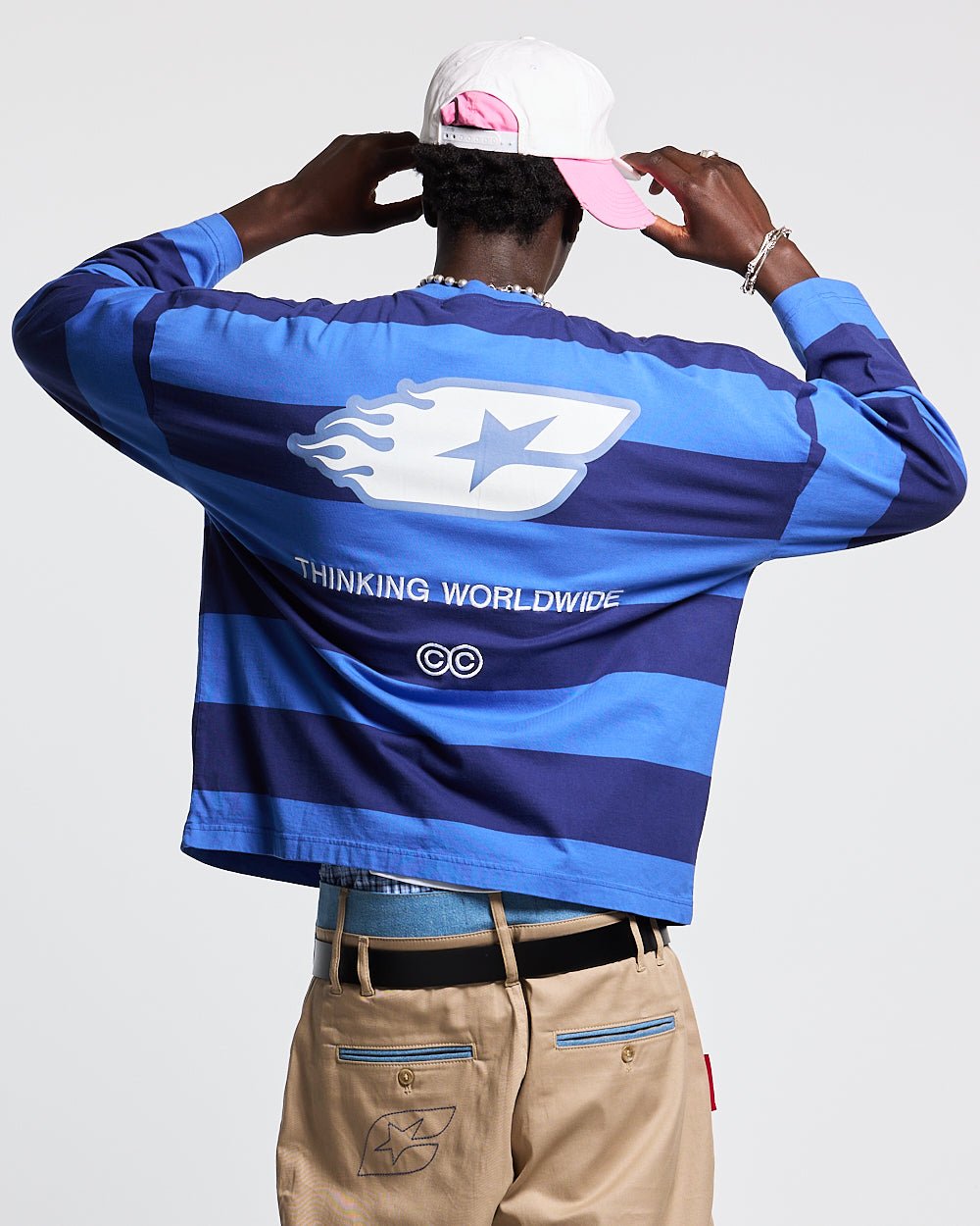 BURNIN STRIPES LONGSLEEVE BLACK AND BLUE