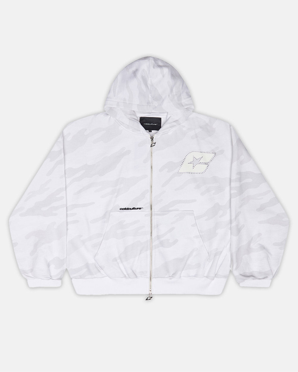 CAMO ZIP HOODIE GREY