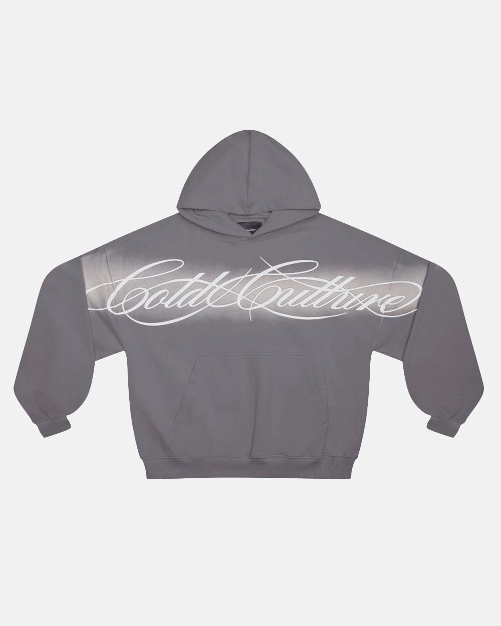 CROSSED SCRIPT HOODIE GREY