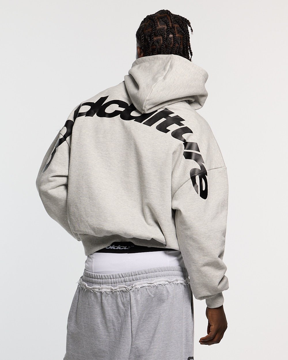 CURVED HOODIE HEATHER GREY
