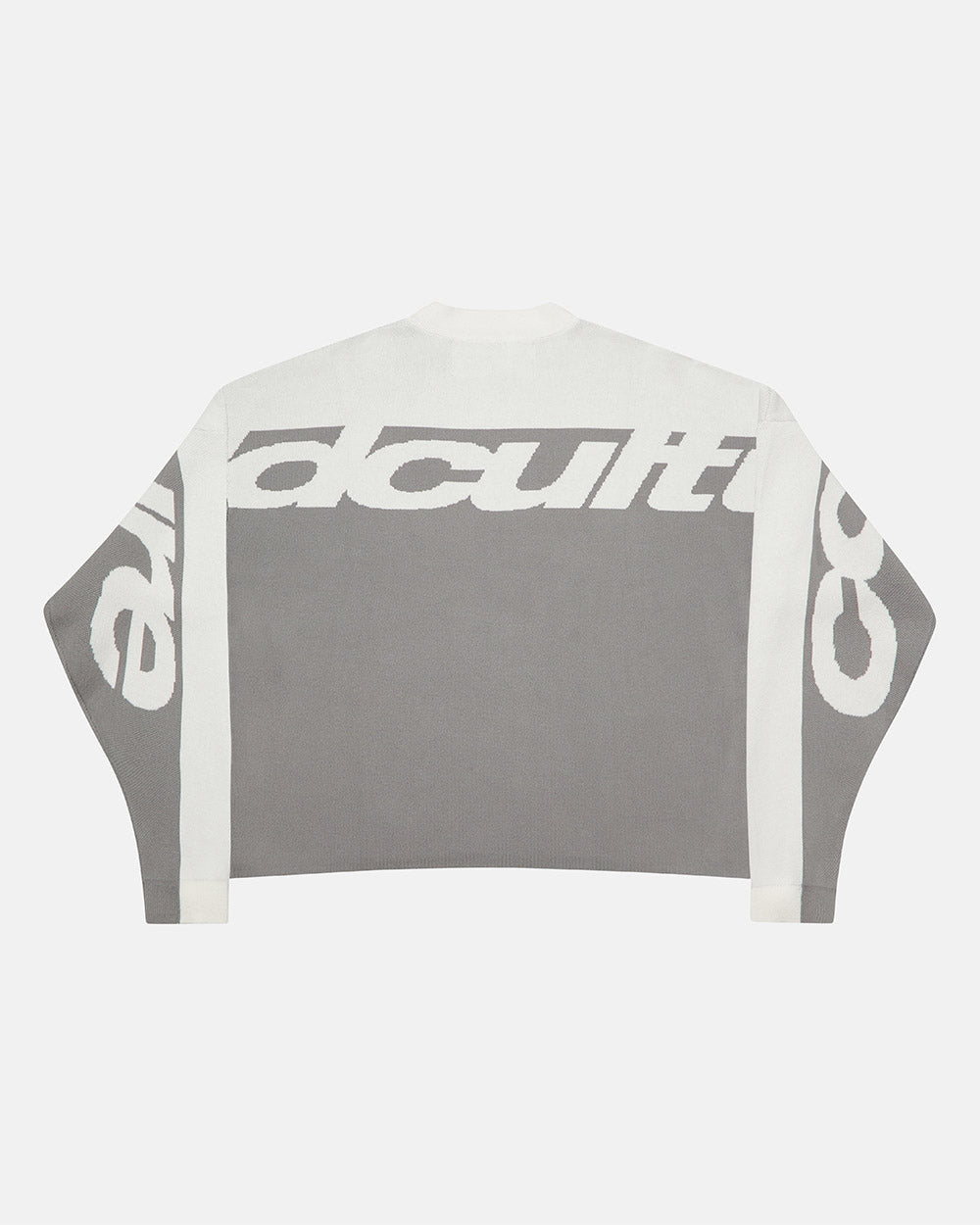 CURVED KNIT GREY & WHITE