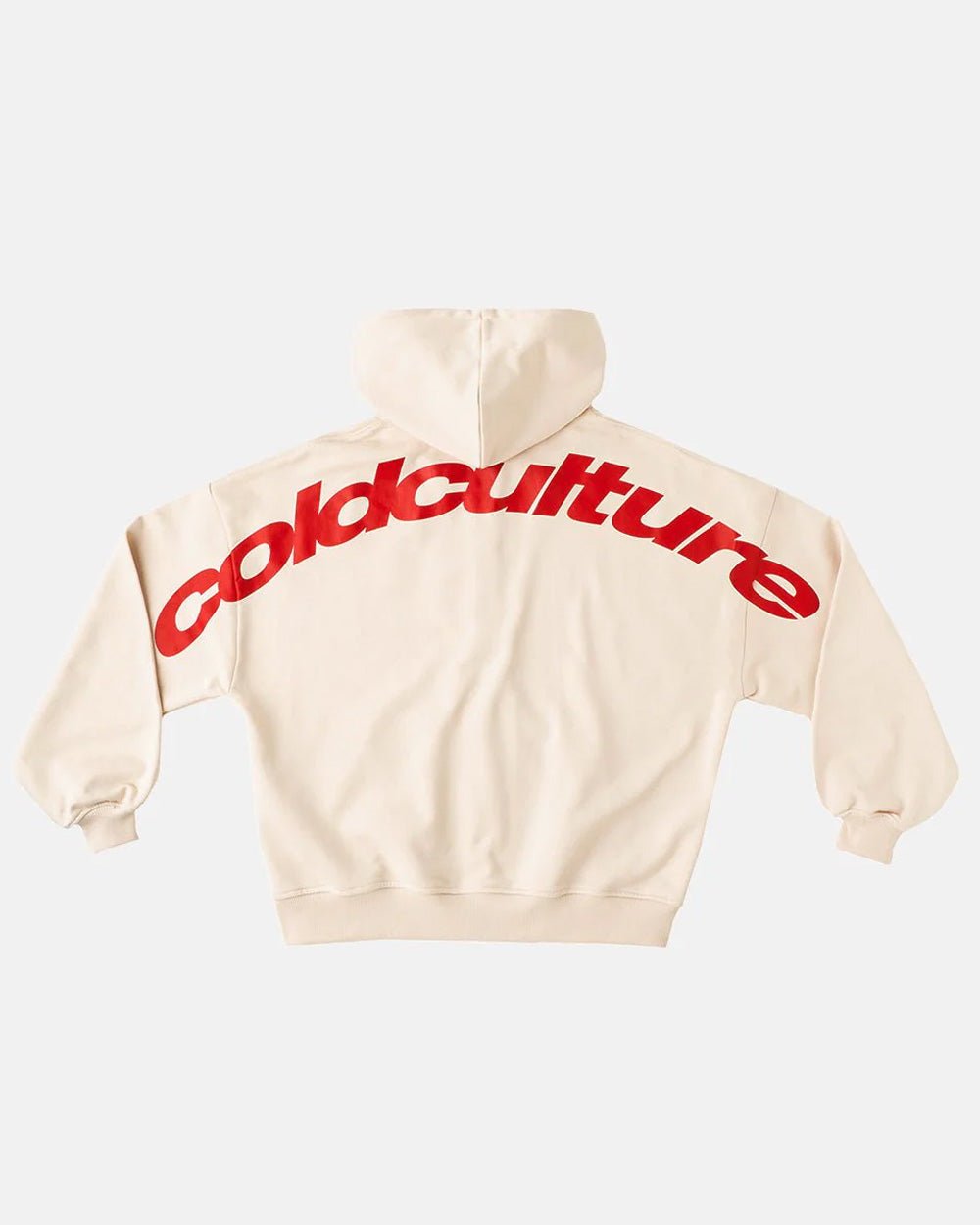 CURVED ZIP HOODIE CREAM