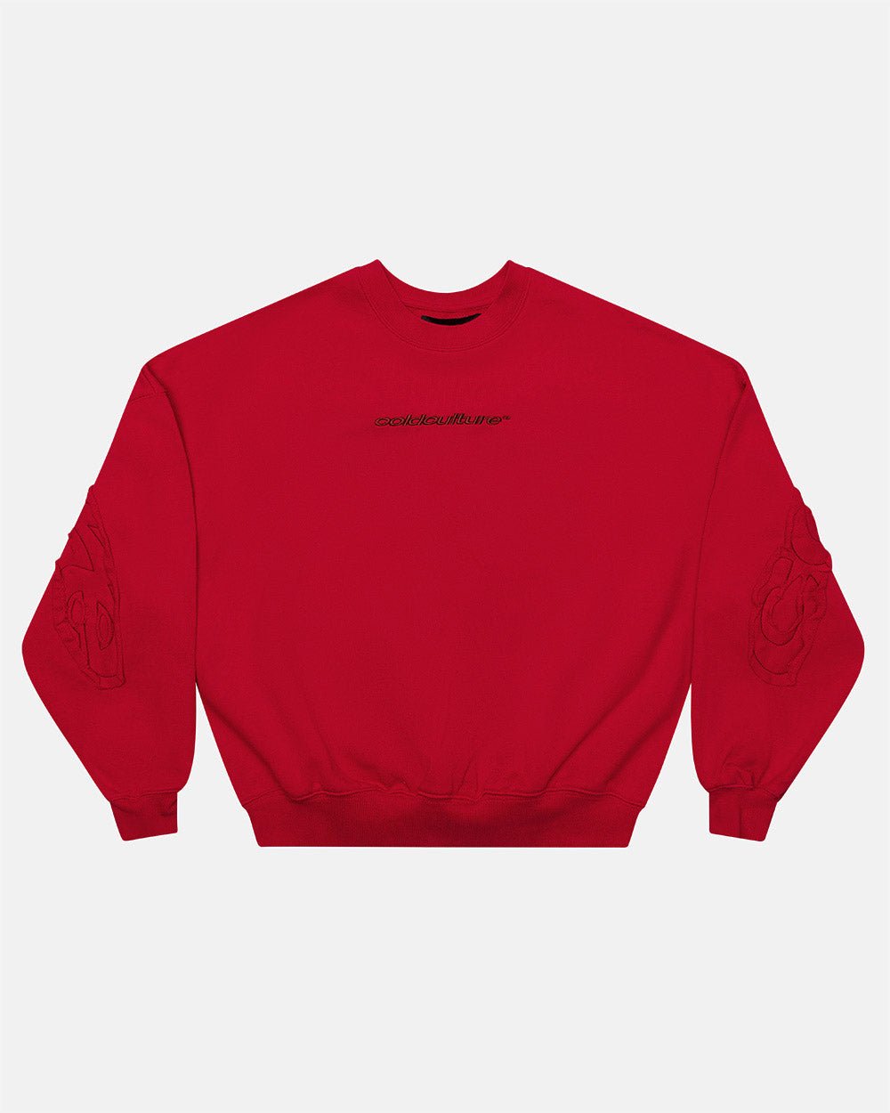 DISTRESS CURVED CREWNECK RED