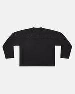 DISTRESS CURVED LONGSLEEVE BLACK