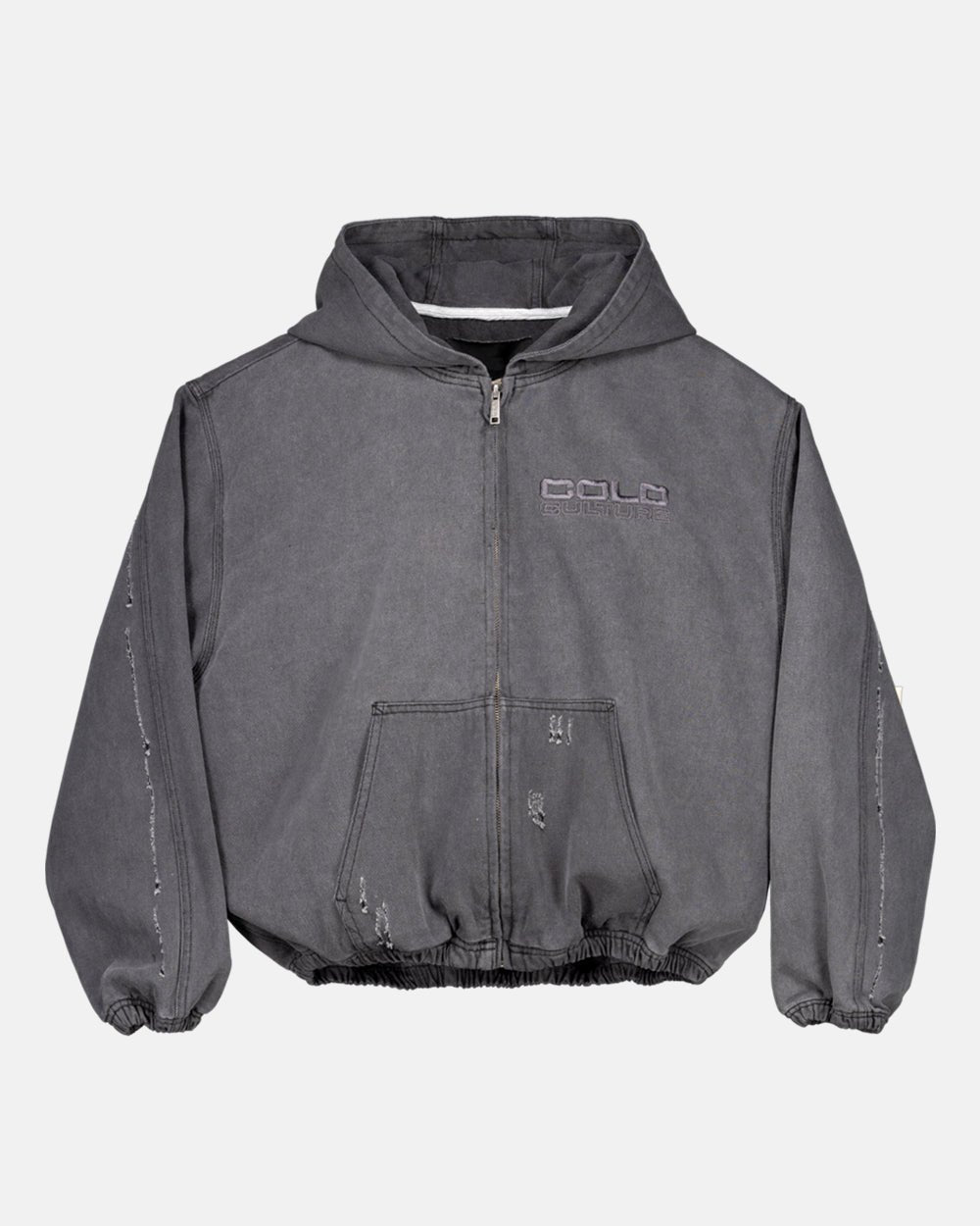 DOUBLE C STARS ZIP JACKET HEAVY GREY DENIM