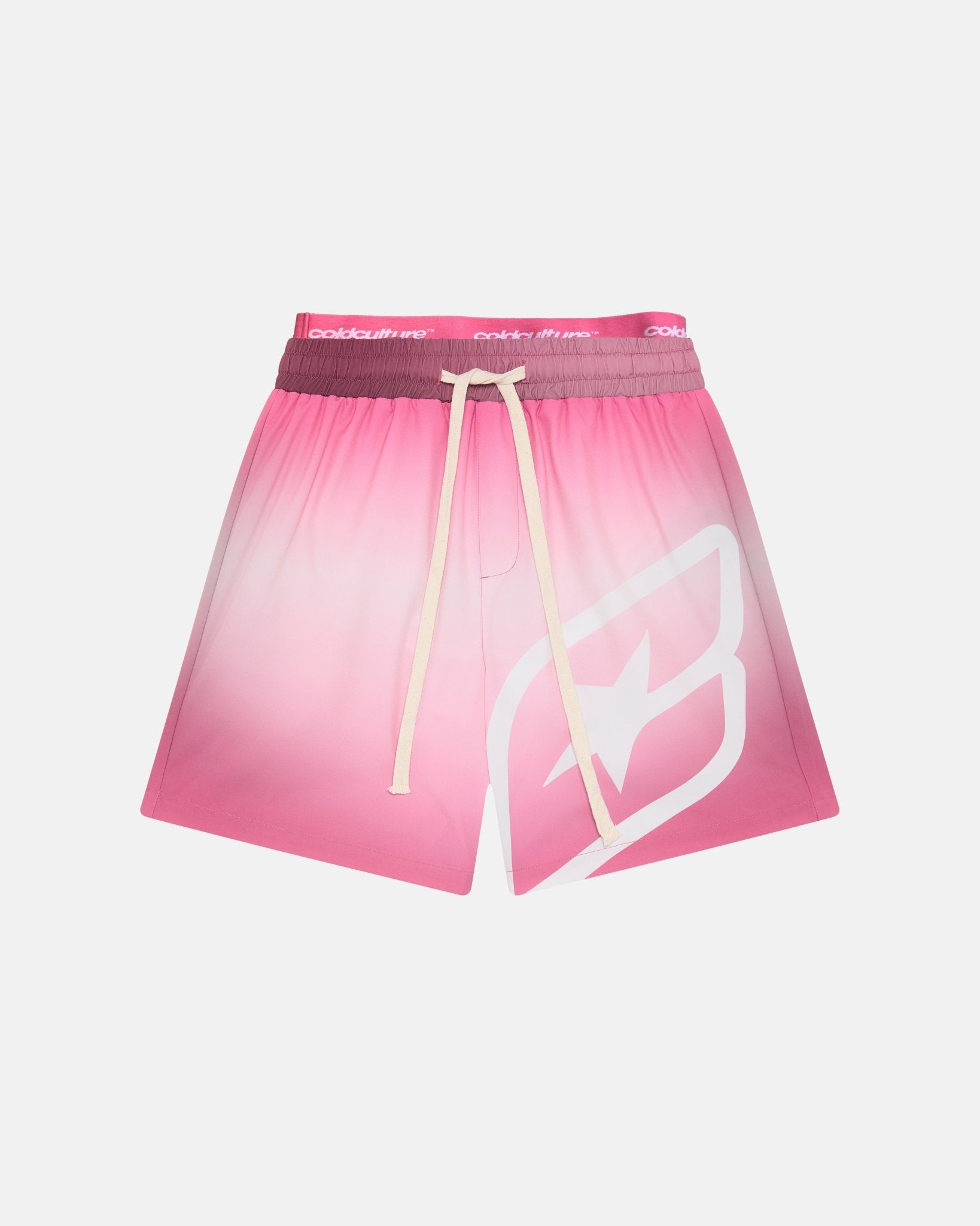 DOUBLE WAIST SWIM SHORTS GRADIENT PINK