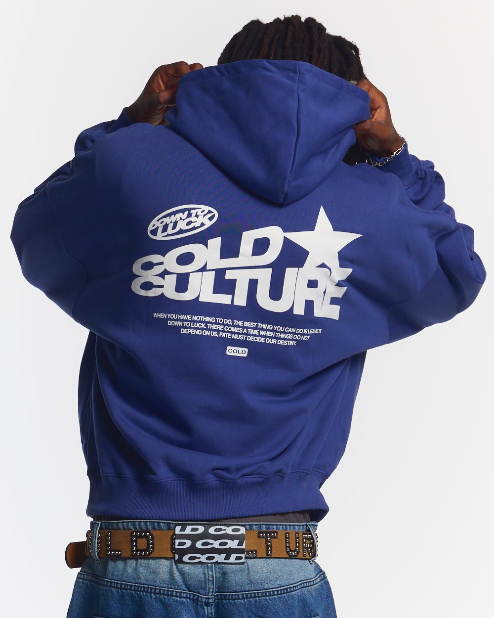 DOWN TO LUCK HOODIE BRIGHT BLUE