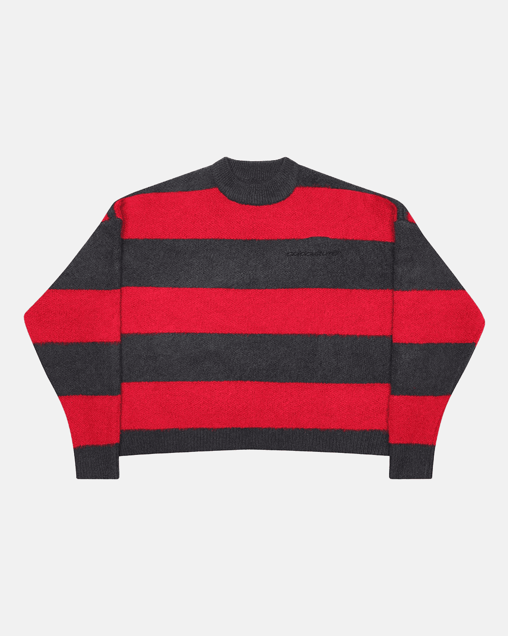 FLUFFY FUR KNIT BLACK & RED