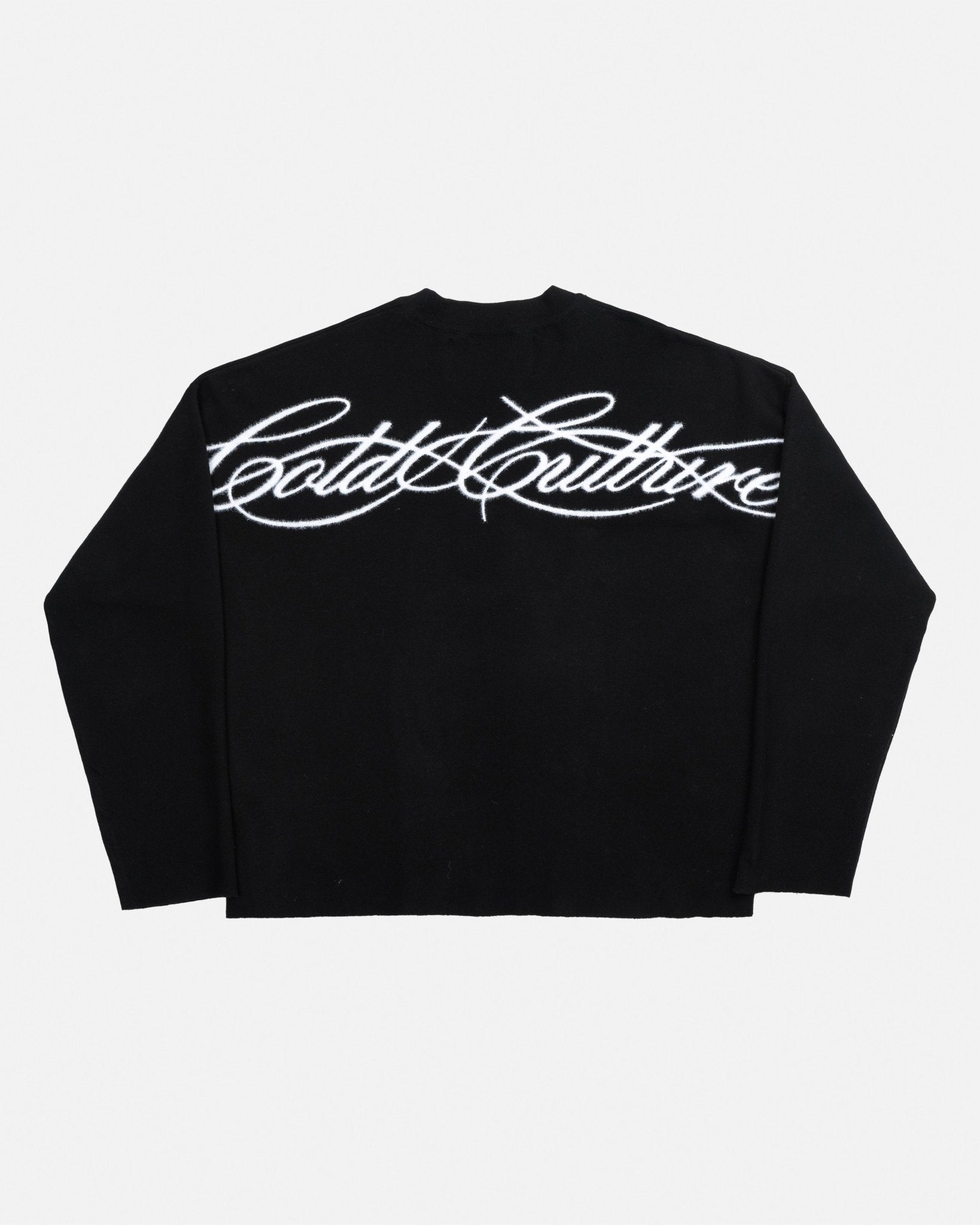FURRY SCRIPT KNIT BLACK