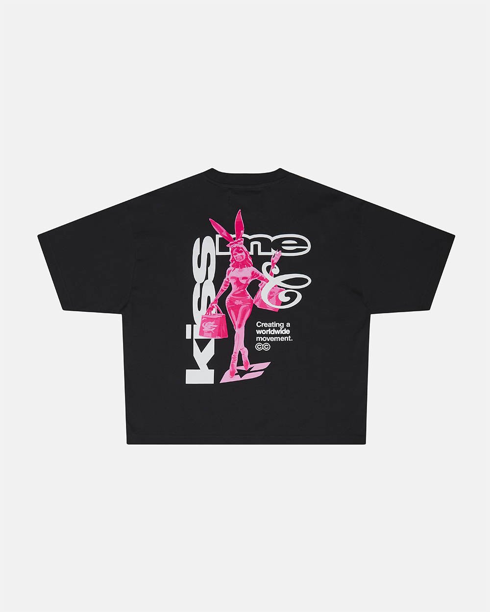 KISS THE BUNNY TEE BLACK