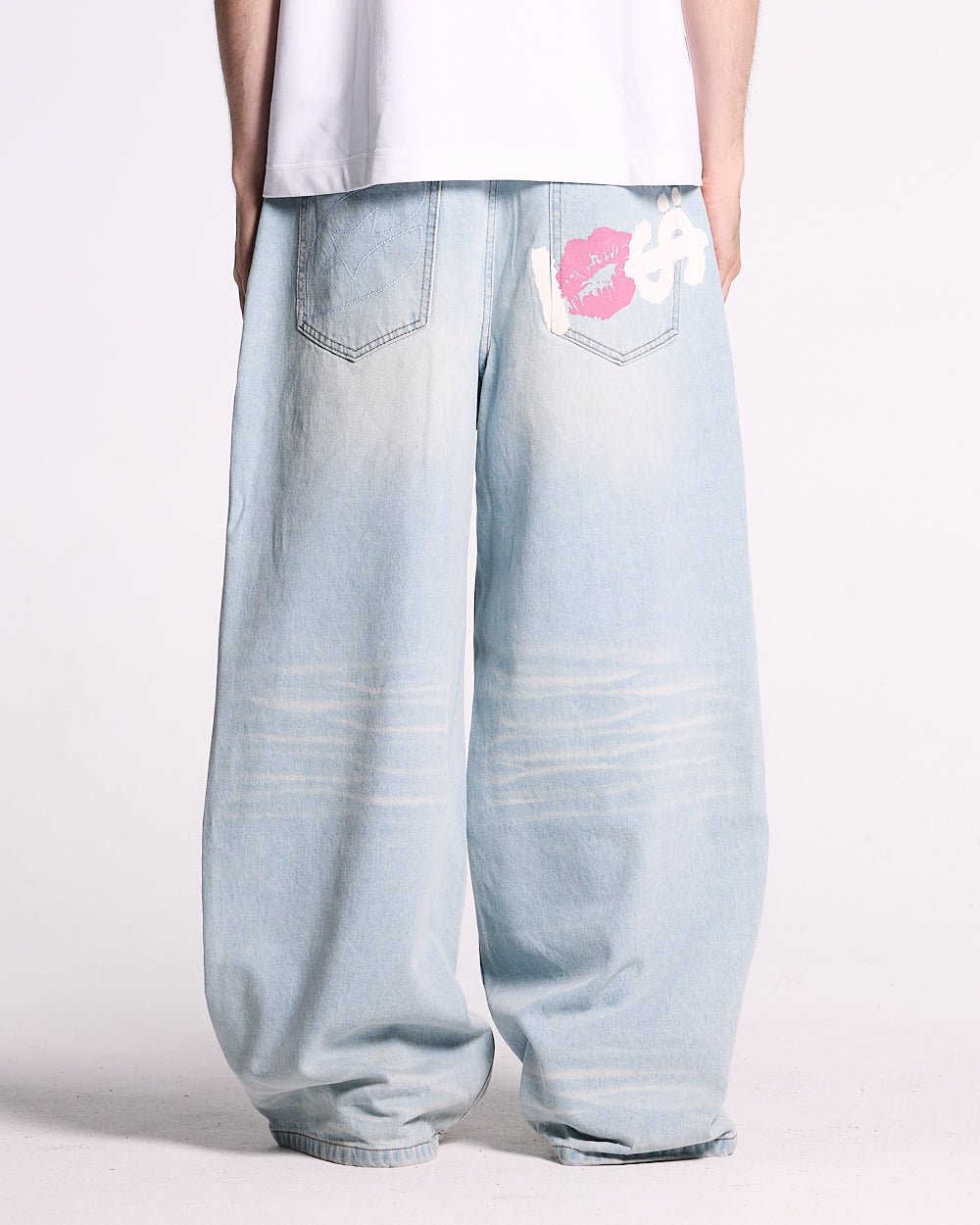 KISSES AND DOLLARS PANTS BLUE DENIM