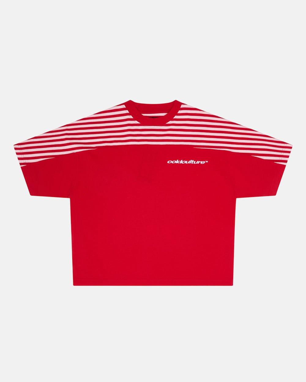 LOLLY HALF STRIPES TEE PINK AND RED