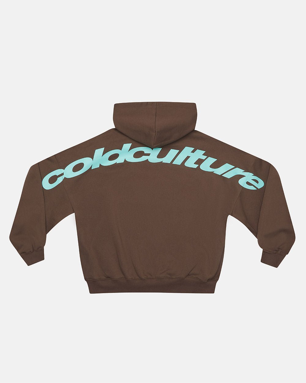 CURVED ZIP HOODIE BROWN & BLUE