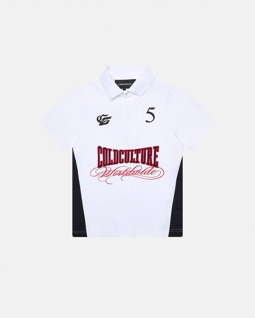 NIA SET POLO WHITE & BLACK