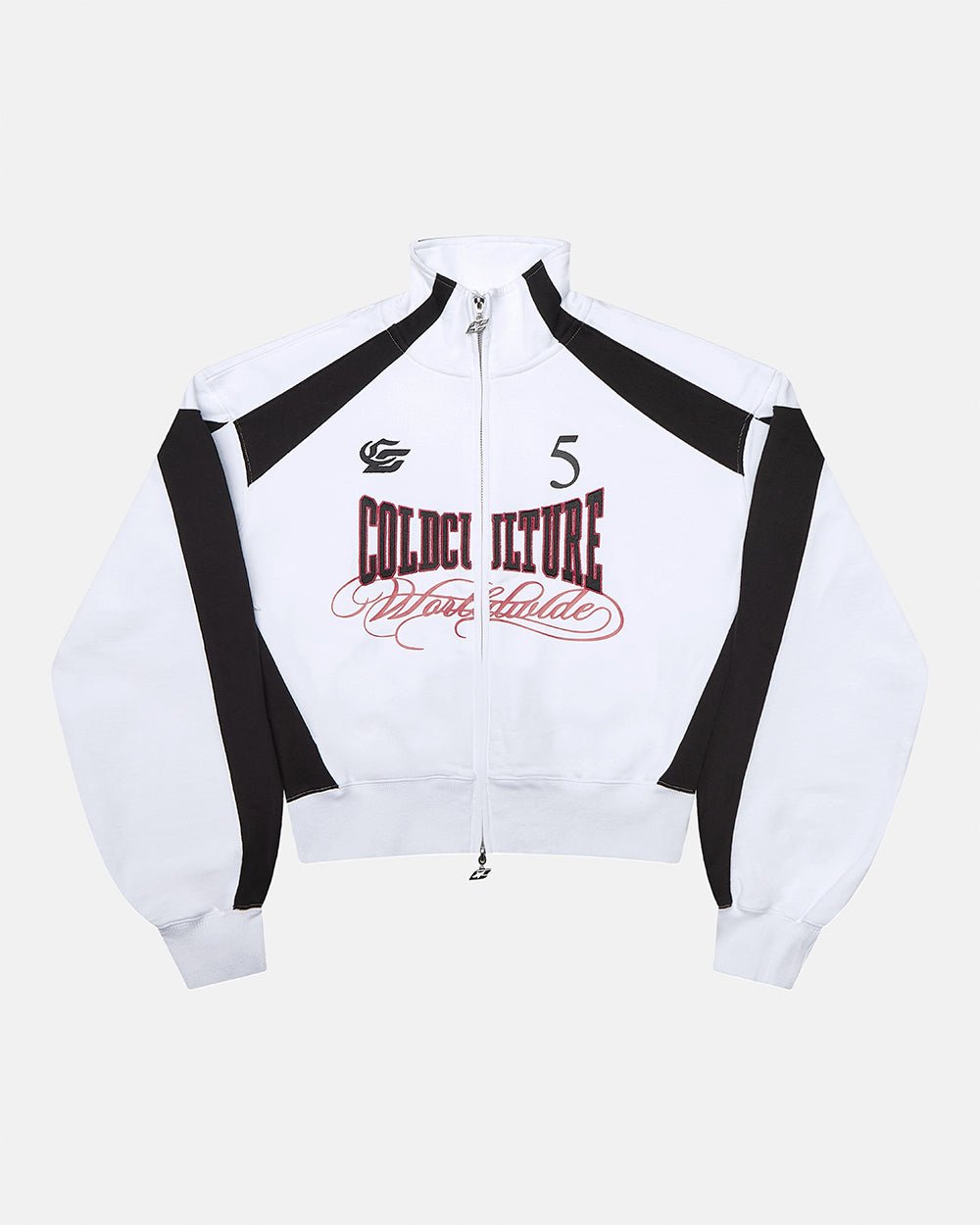 NIA SET ZIP UP WHITE & BLACK