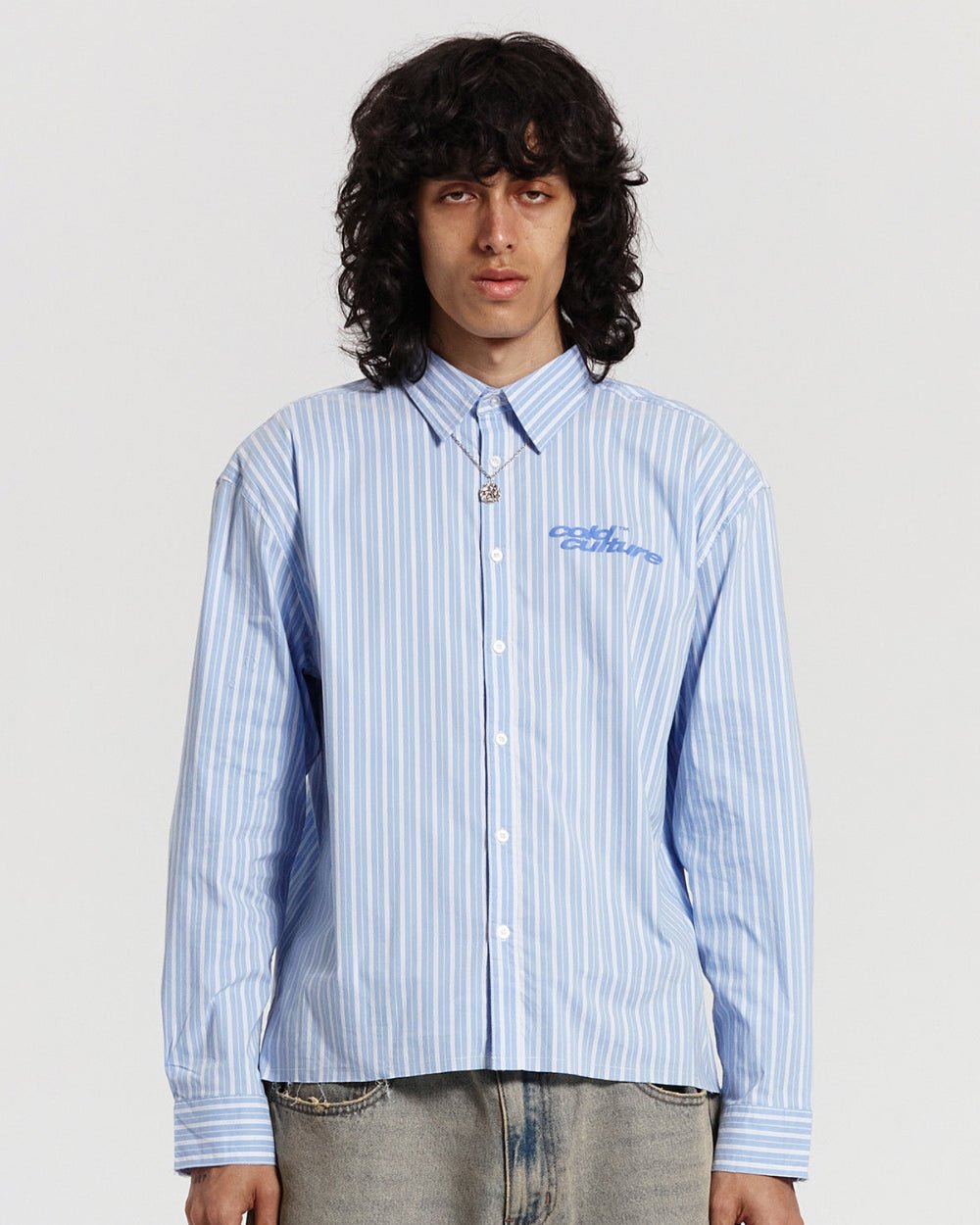 RUNNING HORSE SHIRT BLUE STRIPES