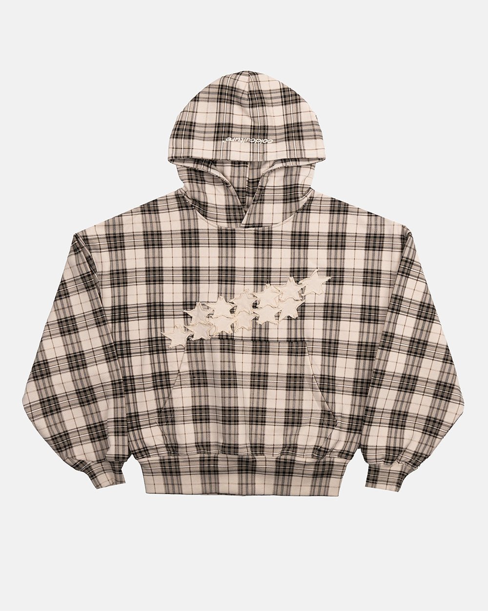 STARS TARTAN HOODIE BEIGE