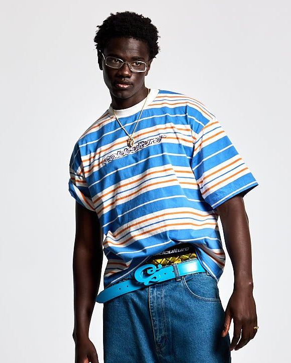 STRIPED TEE ORANGE-BLUE
