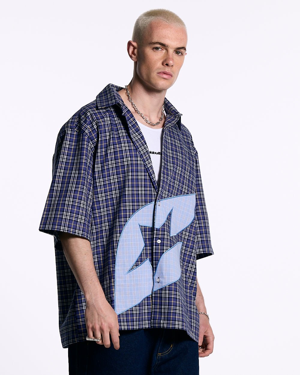 TARTAN C SHIRT DARK BLUE