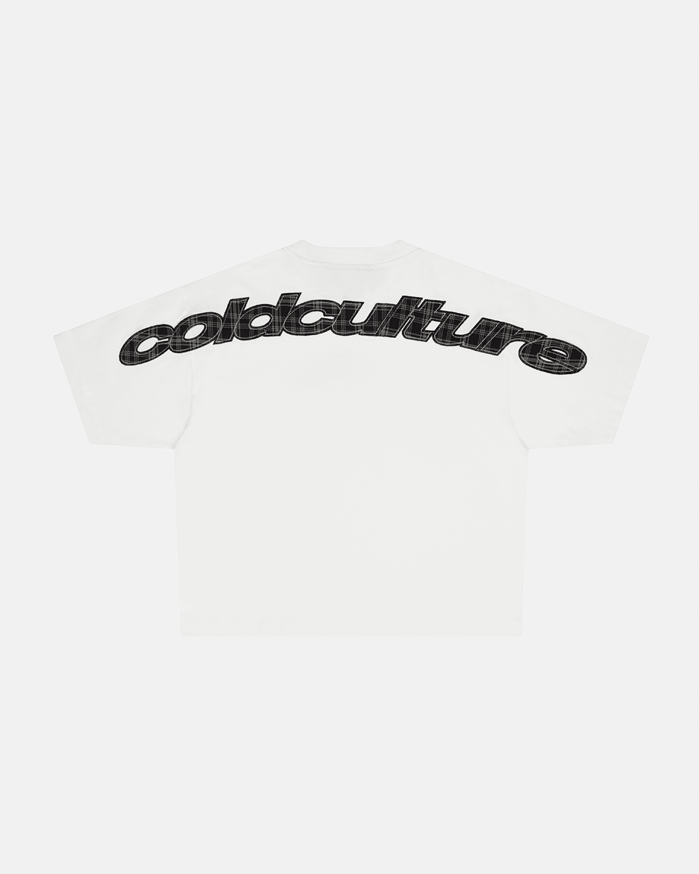 TARTAN CURVED TEE WHITE