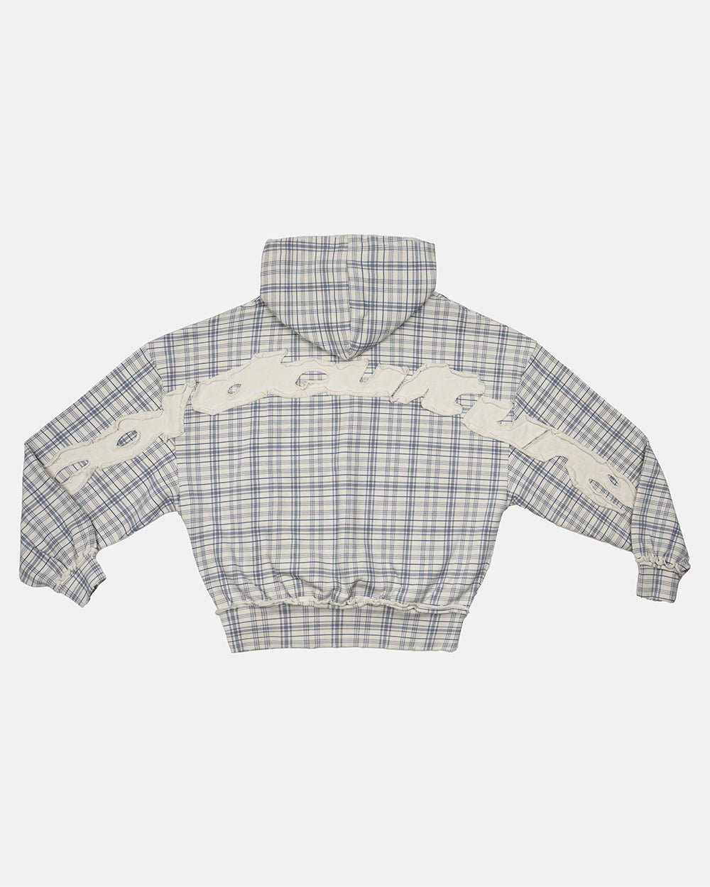 TARTAN HOODIE WHITE & MIX OF BLUES