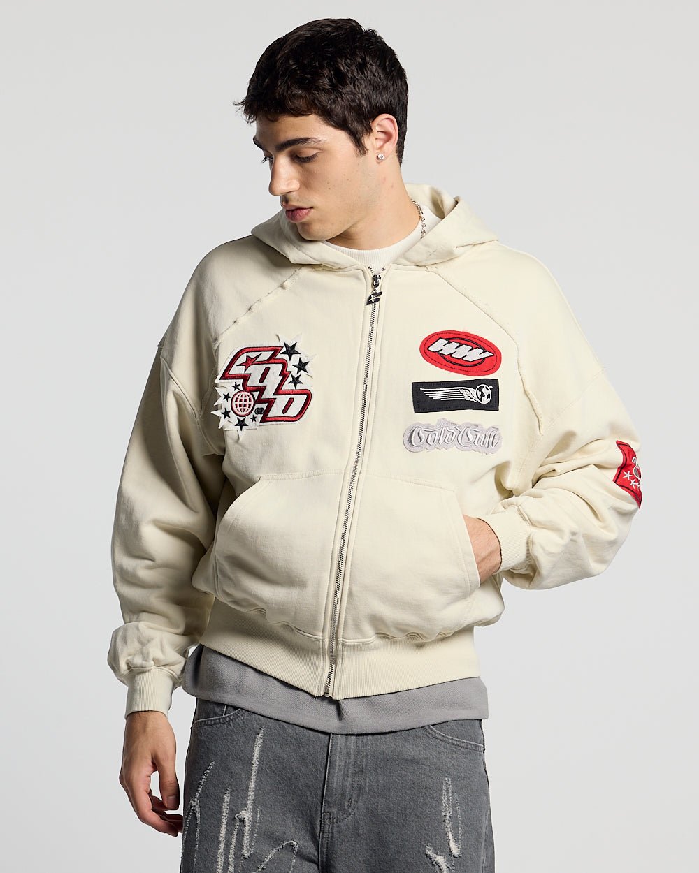 WALKER ZIP HOODIE LIGHT GREY
