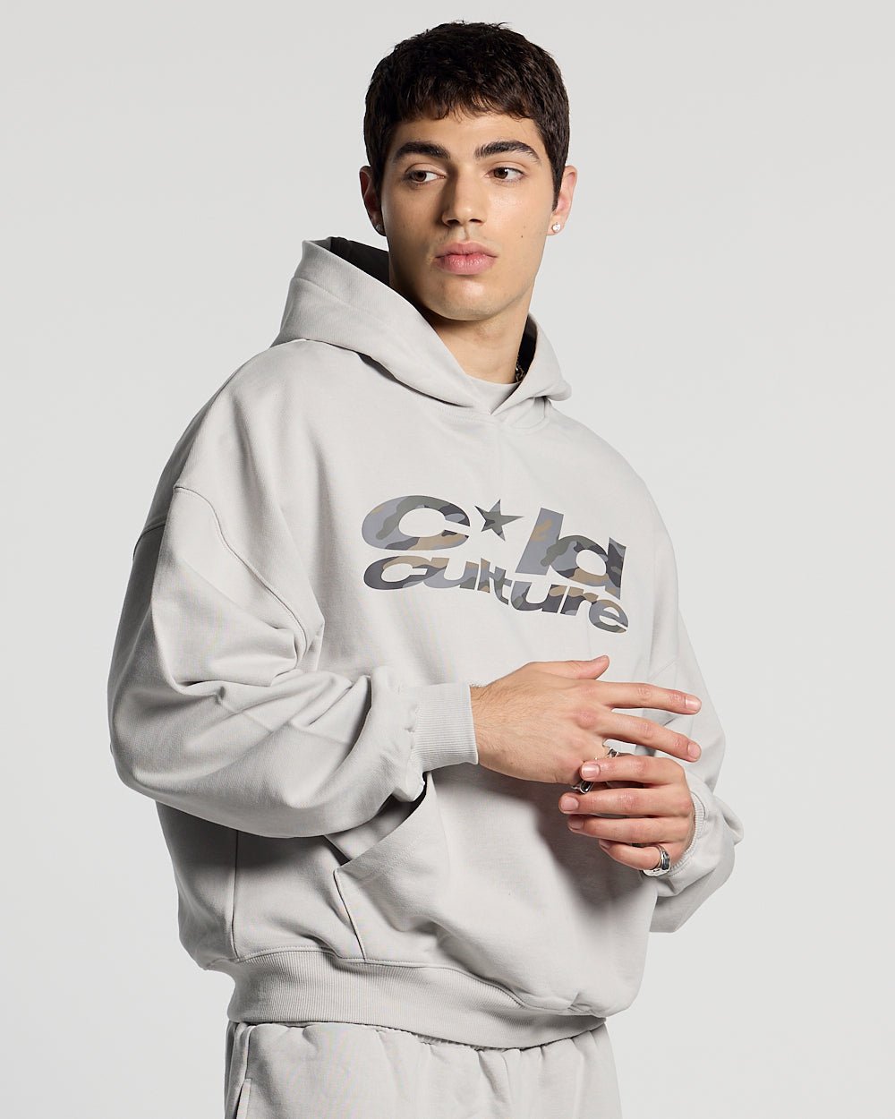 WILD CAMO HOODIE LIGHT GREY