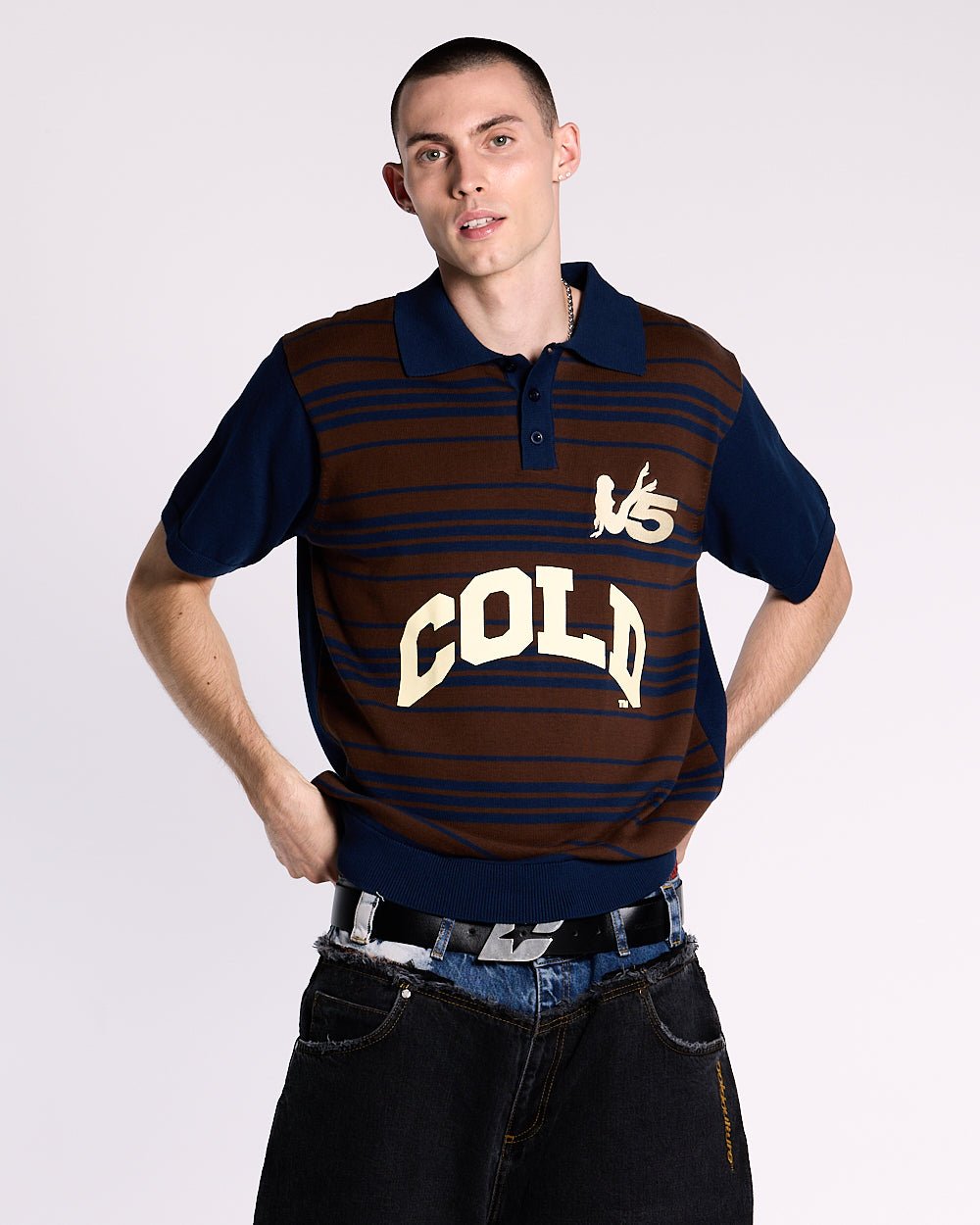 WINNERS V5 POLO BROWN AND BLUE