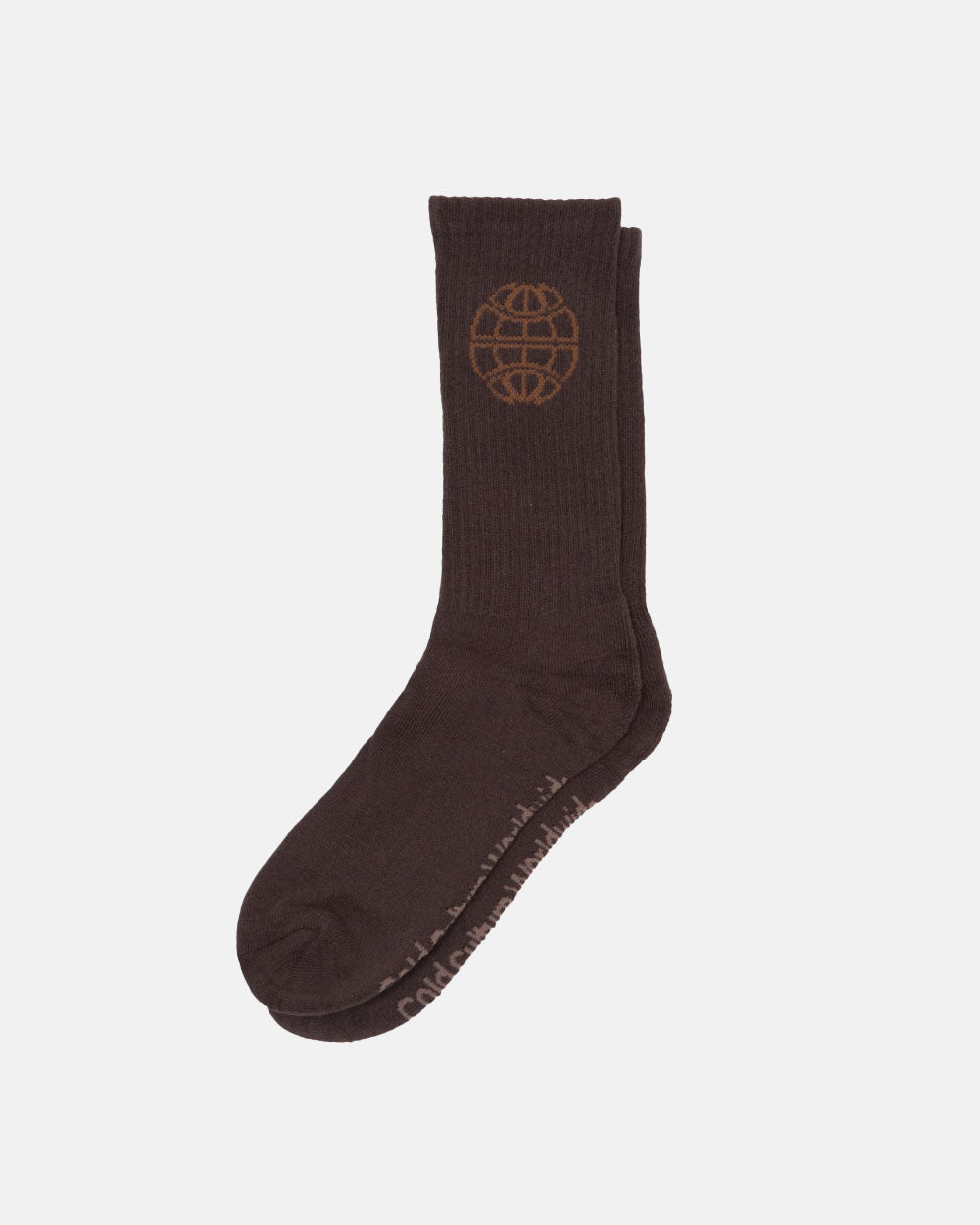 WORLD EMBROIDERED SOCKS BLACKISH BROWN